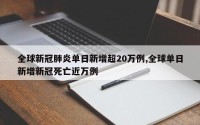 全球新冠肺炎单日新增超20万例,全球单日新增新冠死亡近万例